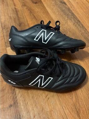 New Balance Kids Black Soccer Sneakers with White Logo